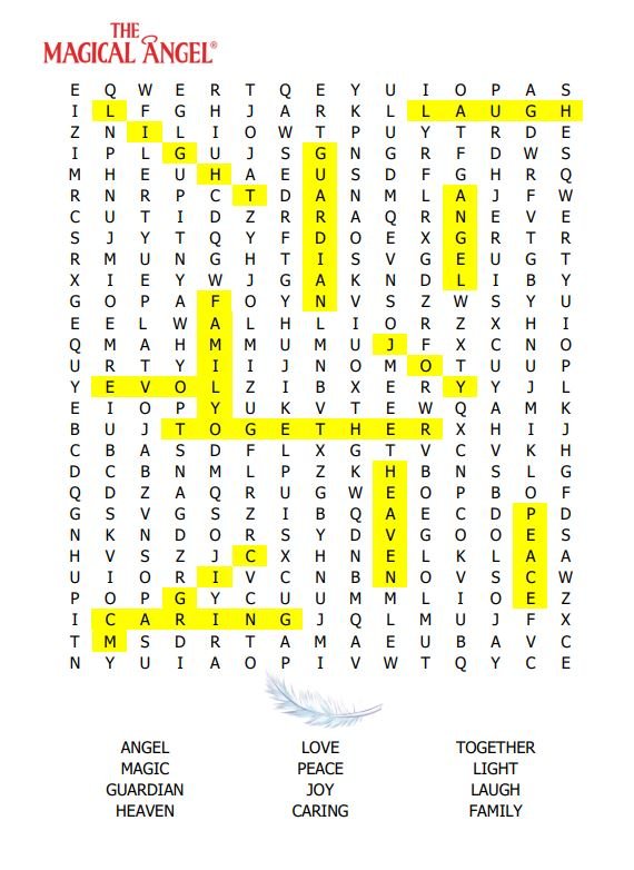 Word Search answers